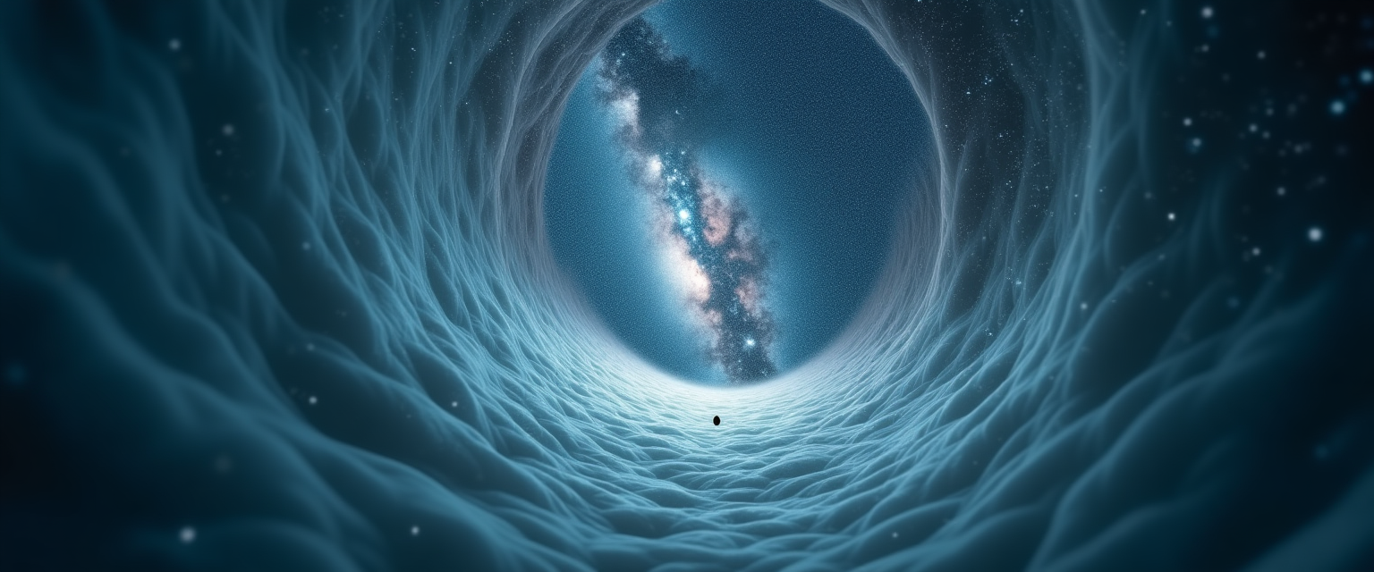 View from inside cosmic balloon membrane looking at infinity